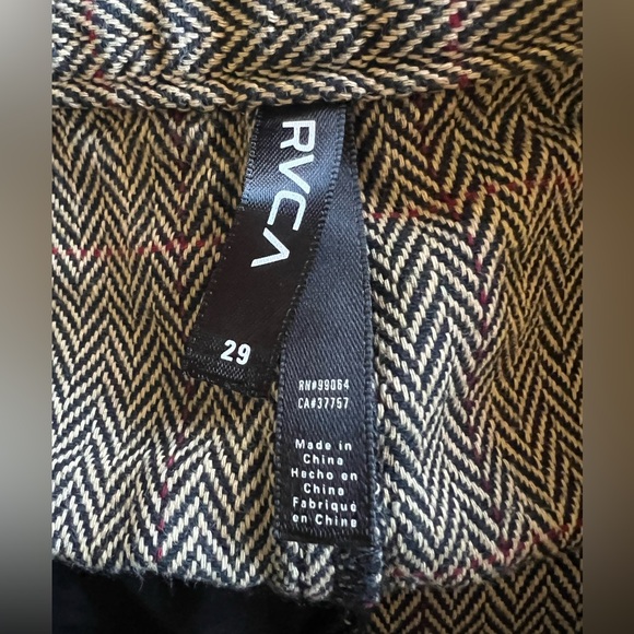 NWT RVCA Natwest High Rise Skirt Woven Herringbone Mini A-Line Size 29 MSRP $65 - Picture 5 of 11